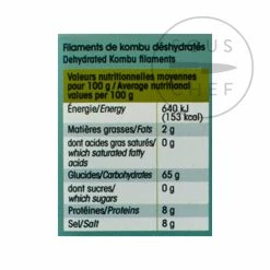 Algues France Algues Francia Kombu Folati Secchi 150g -Negozio al dettaglio stagionatura AU0034 DriedKombuFilaments150g NUT
