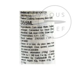 Mizkan Honteri Mirin 355ml Ingredienti -Negozio al dettaglio stagionatura BB0090 Mirin nutrition