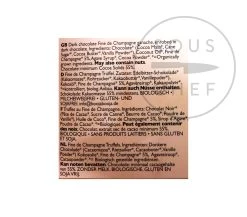 Booja Booja Fine De Champagne Tartufi 92g Ingredienti -Negozio al dettaglio stagionatura BJ0007 BoojaBoojaFineDeChampagneTruffles92gnutrition