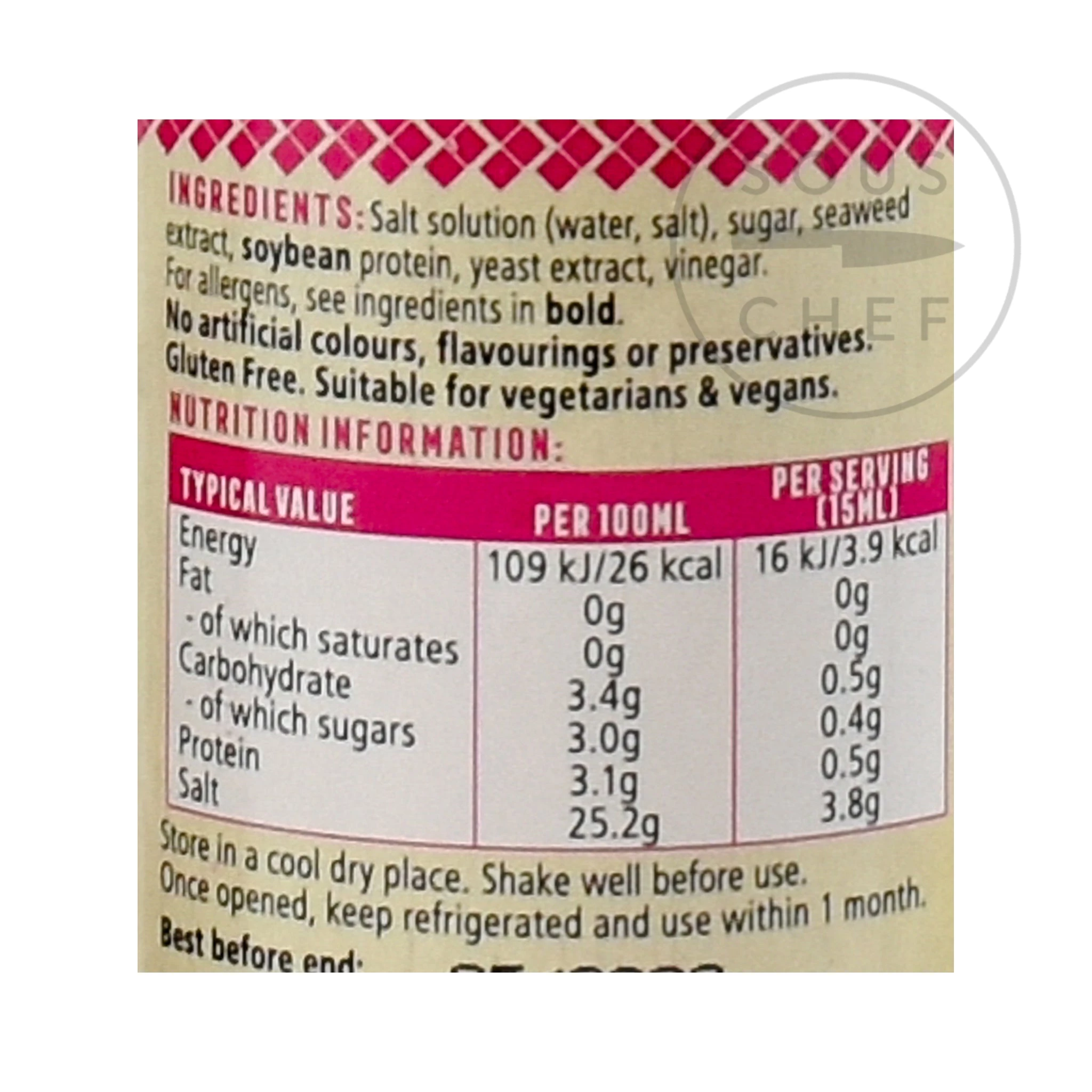 Thai Taste Salsa Di Pesce Vegetariano 180ml Ingredienti 4 Thai Taste Salsa Di Pesce Vegetariano 180ml Ingredienti - immagine 2