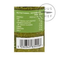 Belazu Basilio Tradizionale Genovese Pesto 165g -Negozio al dettaglio stagionatura BZ0024 BelazuTraditionalGenoveseBasilPesto165g nutrition 2