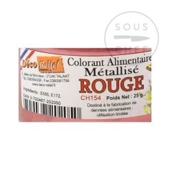 Deco Relief Ingredienti Commestibile Red Metallic Shimmer Polvere 25g -Negozio al dettaglio stagionatura DE0025 EdibleRedMetallicShimmerDust 2