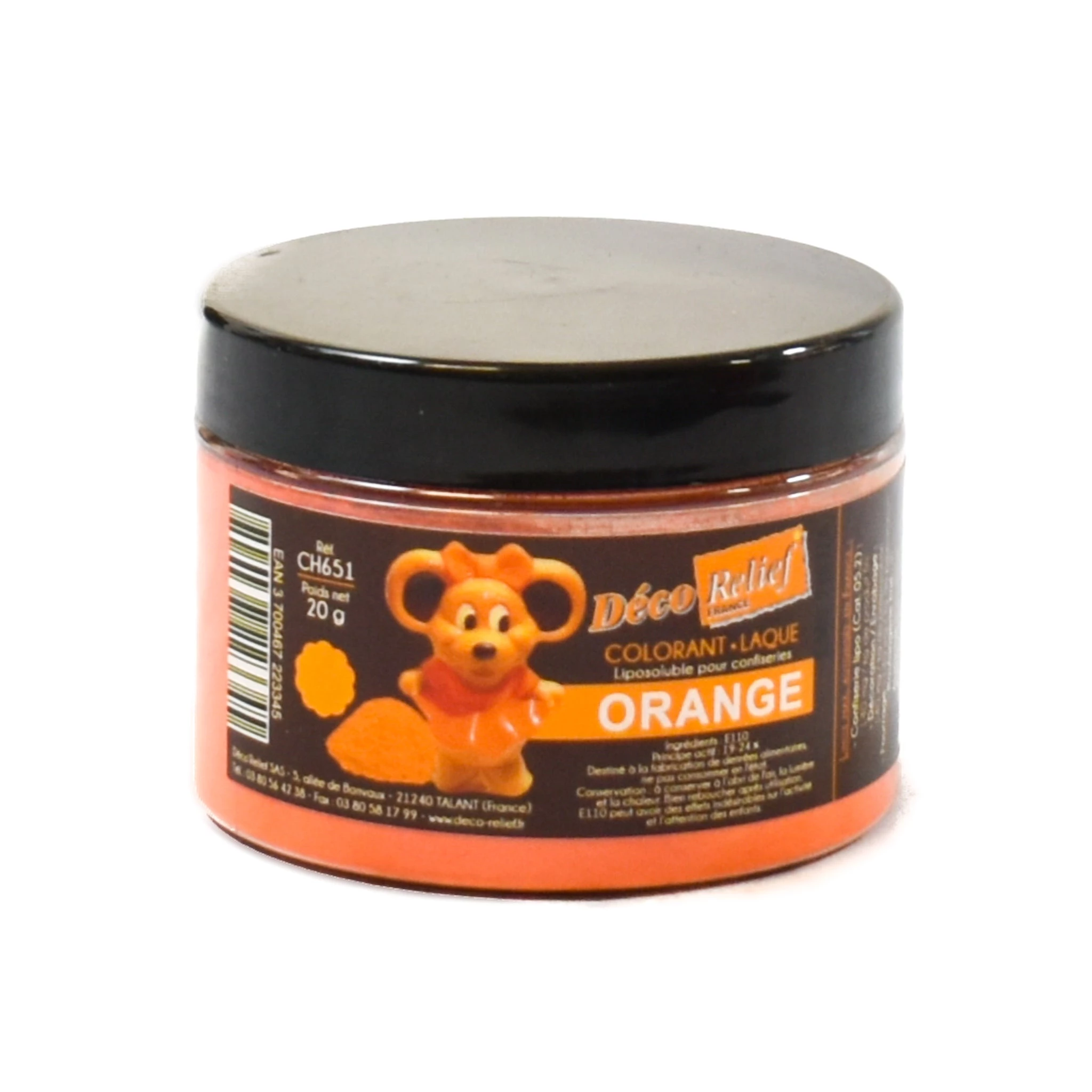 Deco Relief Orange Gloss Colore Del Cibo Per Il Cioccolato 20g Ingredienti 3 Deco Relief Orange Gloss Colore Del Cibo Per Il Cioccolato 20g Ingredienti