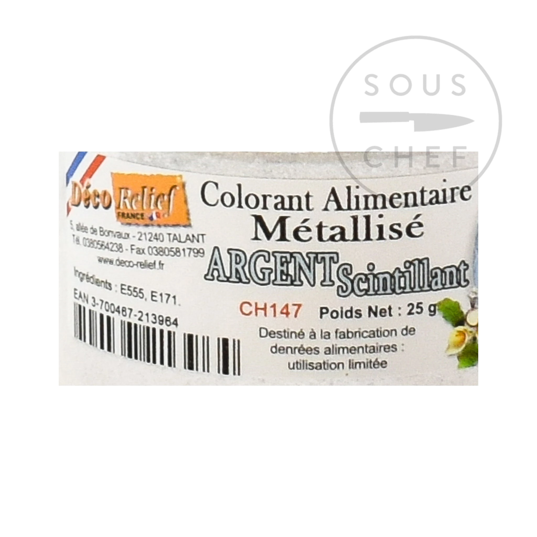 Deco Relief Caviglioso Metallico Sparkling Argento Polvere Colore Degli Alimenti 25g Ingredienti 6 Deco Relief Caviglioso Metallico Sparkling Argento Polvere Colore Degli Alimenti 25g Ingredienti - immagine 4