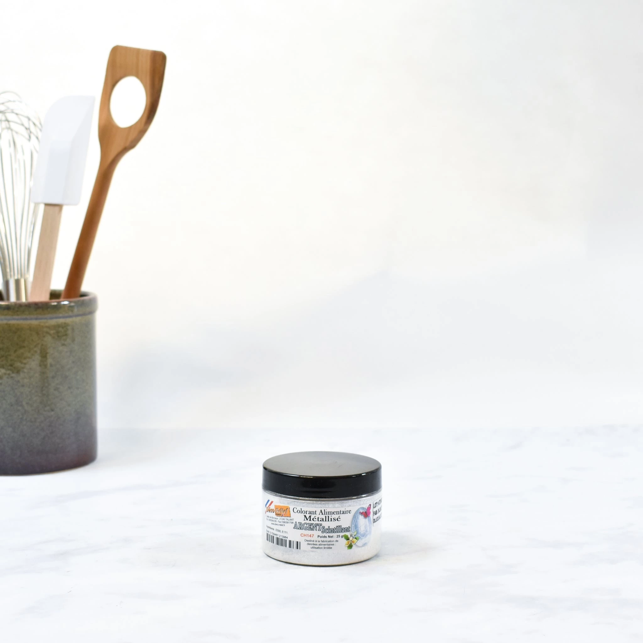 Deco Relief Caviglioso Metallico Sparkling Argento Polvere Colore Degli Alimenti 25g Ingredienti 5 Deco Relief Caviglioso Metallico Sparkling Argento Polvere Colore Degli Alimenti 25g Ingredienti - immagine 3