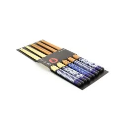 Kiji Stoneware & Ceramics Kiji Stoneware & Ceramica Blu & White Patterned Bastoncini - 5 Pairs Tableware