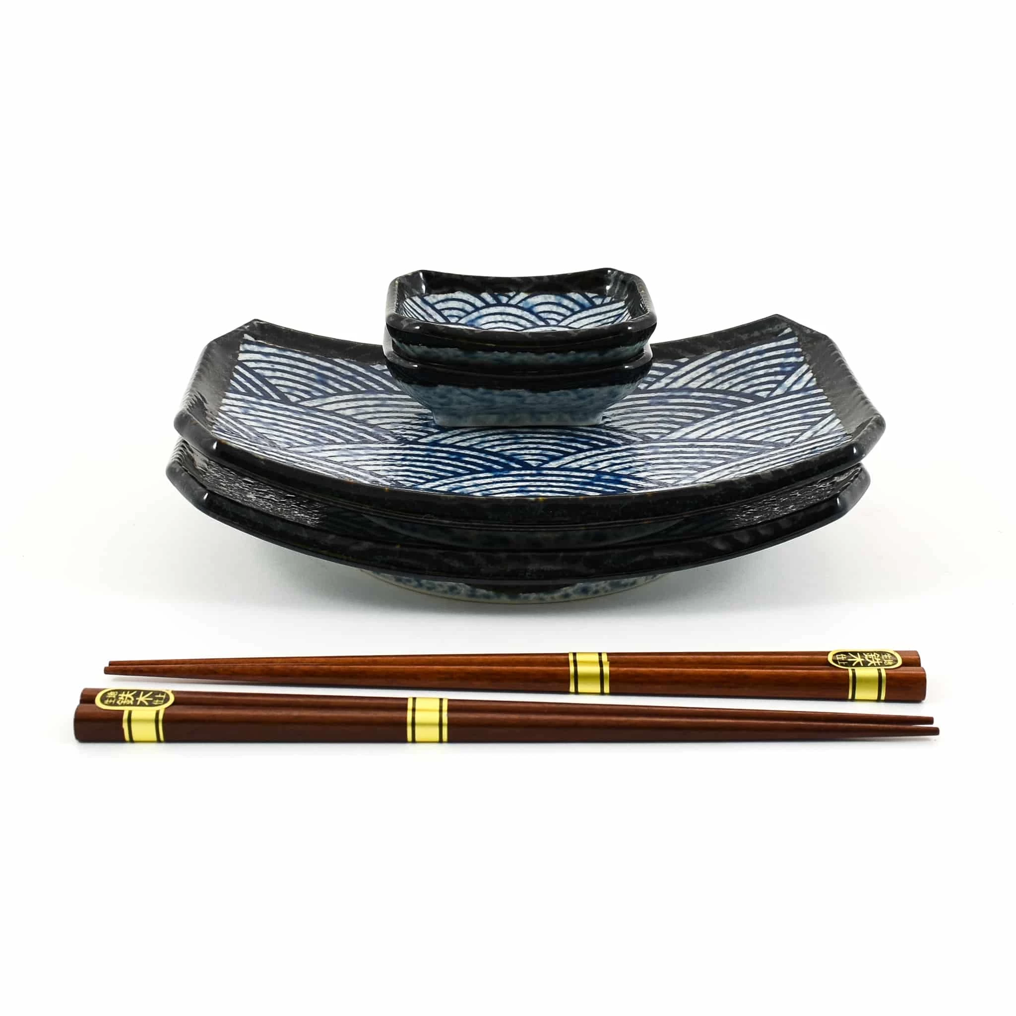 Kiji Stoneware & Ceramics Kiji Stoneware & Ceramica Da Tavola Blue Wave Sushi Serving Set 5 Kiji Stoneware & Ceramics Kiji Stoneware & Ceramica Da Tavola Blue Wave Sushi Serving Set - immagine 3