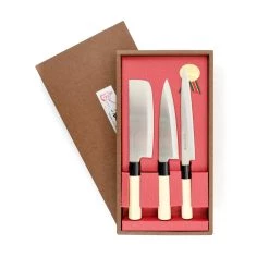 Kiji Stoneware & Ceramics Kiji Stoneware & Ceramica Coltello Giapponese Trio - Sashimi, Gyuto & Nakiri
