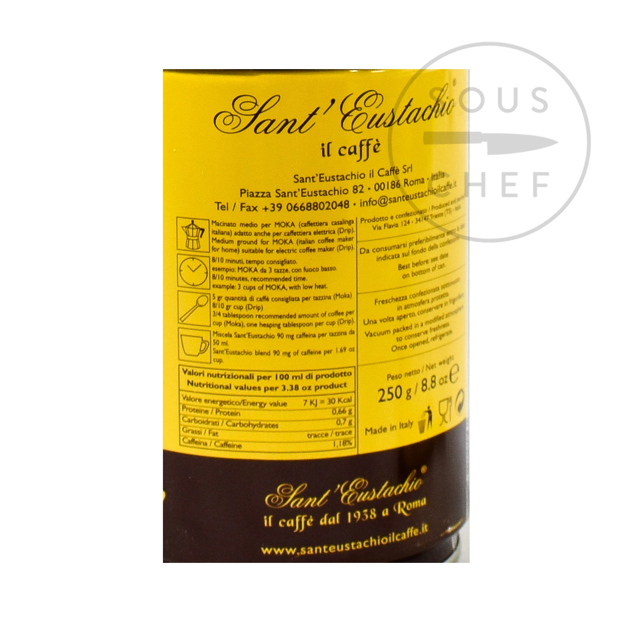 Sant 'Eustachio Il Caffe Sant' Eustachio Il Caffe Sant'Eustachio Moka Caffè Macinato 250g 7 Sant 'Eustachio Il Caffe Sant' Eustachio Il Caffe Sant'Eustachio Moka Caffè Macinato 250g - immagine 5