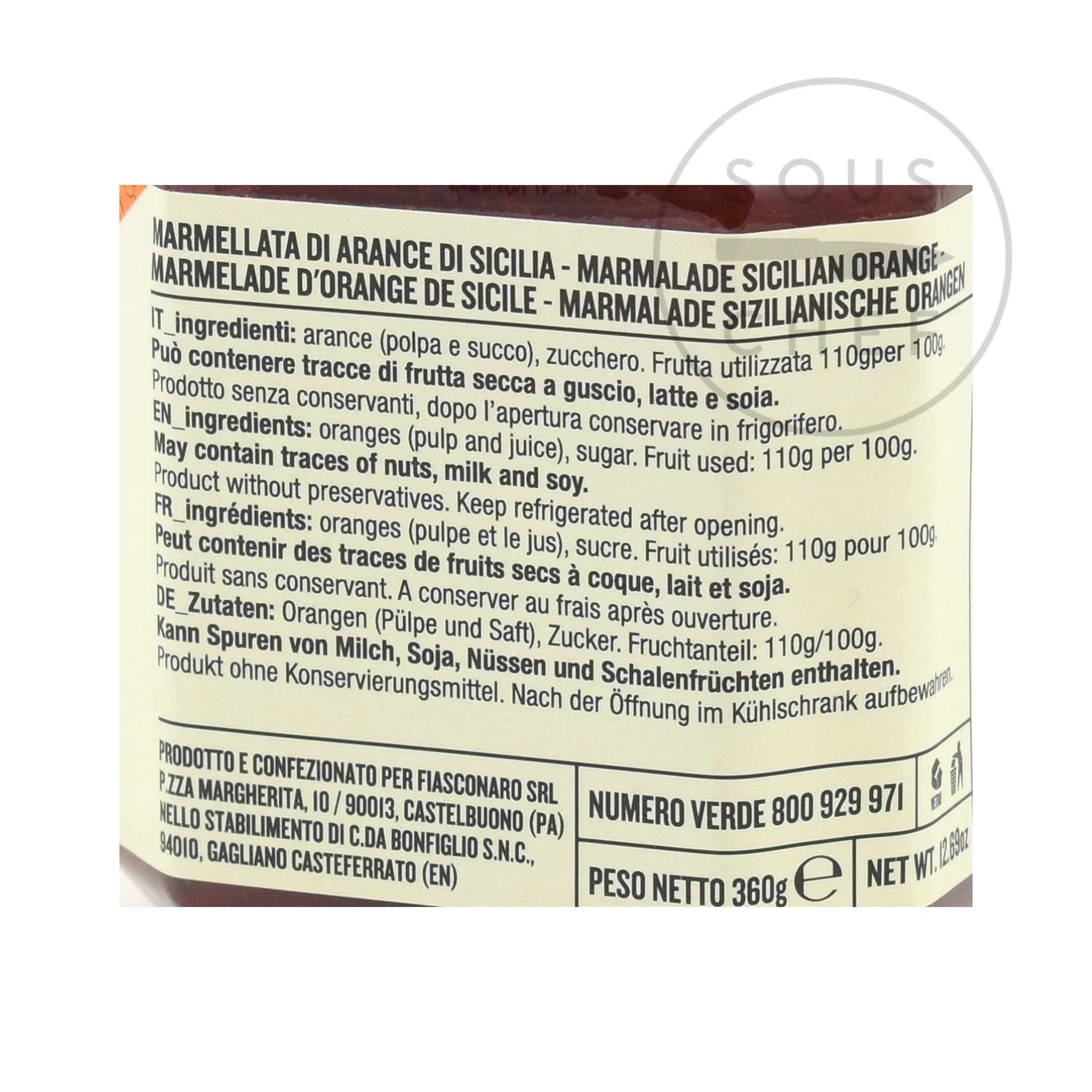 Ingredienti Fiasconaro Marmellata Arancione 360g 4 Ingredienti Fiasconaro Marmellata Arancione 360g - immagine 2