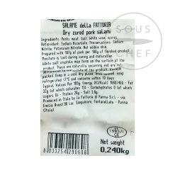 Salami La Fattoria Di Parma 240g Ingredienti -Negozio al dettaglio stagionatura FP0002 Salami La Fattoria di Parma nutrition