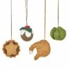 Felt So Good Sentito Così Buona Cena Di Natale Feltro Albero Decorazioni X 4 Regali -Negozio al dettaglio stagionatura FS0021 ChristmasDinnerFeltTreeDecorationsx4