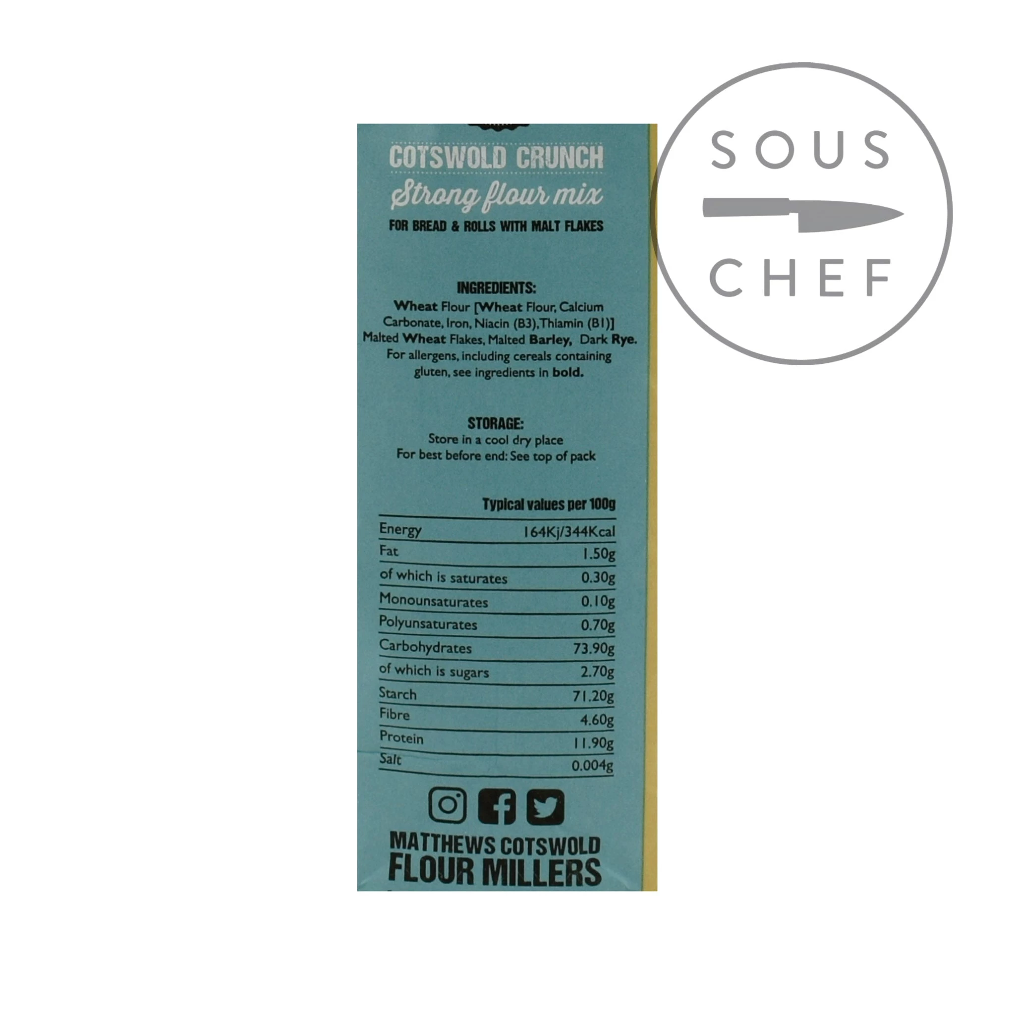 Matthews Cotswold Flour Matthews Cotswold Farina Matthews Cotswold Crunch Farina 5x1.5kg Ingredienti 4 Matthews Cotswold Flour Matthews Cotswold Farina Matthews Cotswold Crunch Farina 5x1.5kg Ingredienti - immagine 2