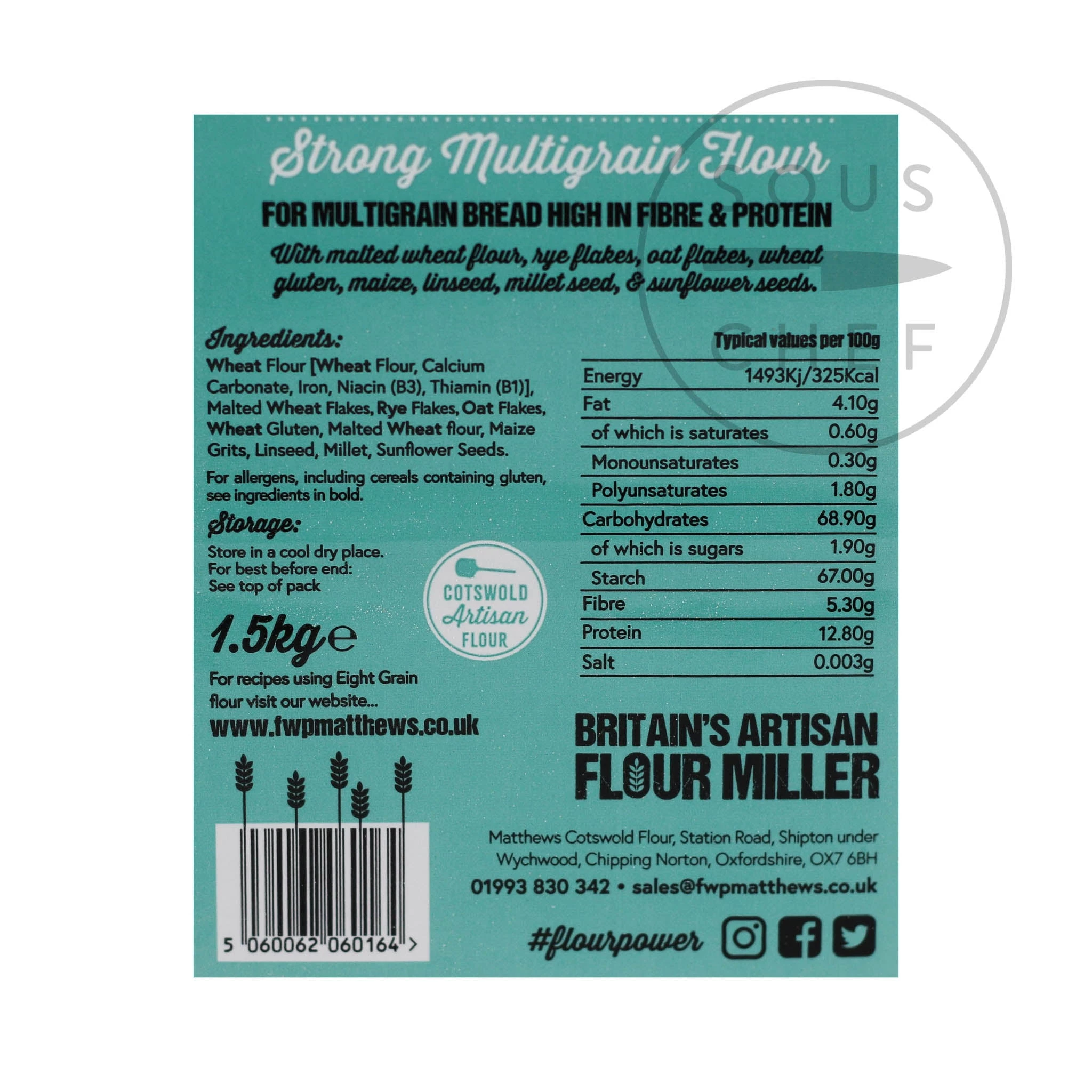 Matthews Cotswold Flour Matthews Cotswold Farina Ingredienti Matthews Cotswold Otto Farina Di Grano 5x1.5kg 4 Matthews Cotswold Flour Matthews Cotswold Farina Ingredienti Matthews Cotswold Otto Farina Di Grano 5x1.5kg - immagine 2