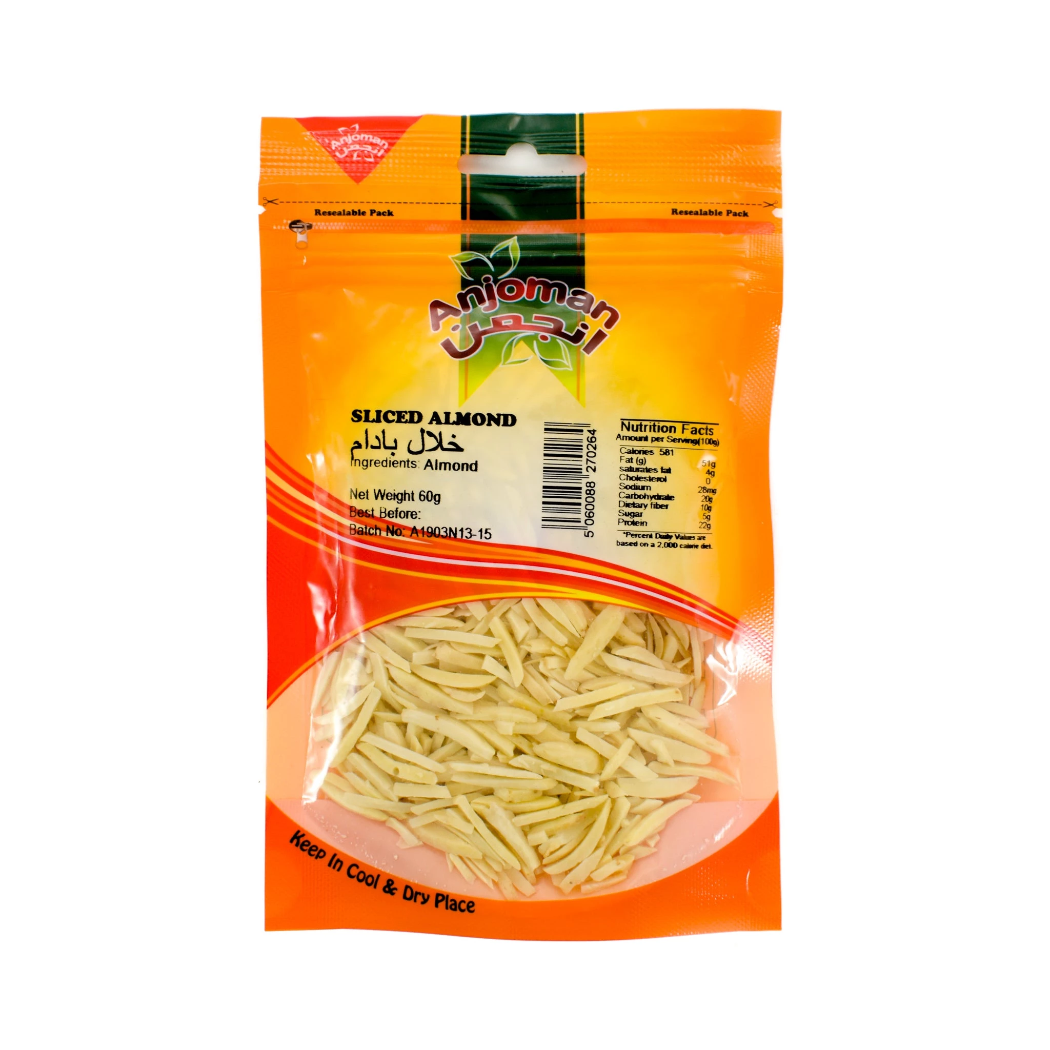 Anjoman Slivered Mandorle 60g 3 Anjoman Slivered Mandorle 60g