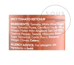 Halen Môn Bloody Mary Ketchup 250g Ingredienti -Negozio al dettaglio stagionatura HL0010 HalenMonBloodyMaryKetchup250gnutrition