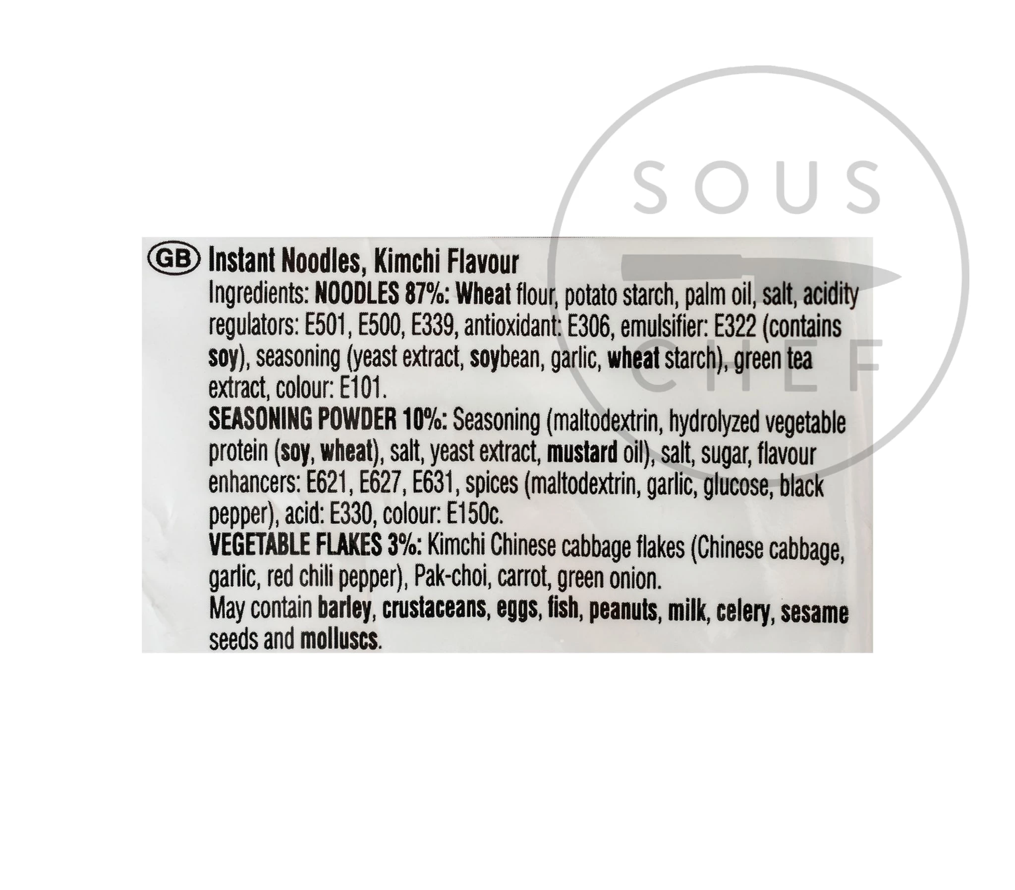 Ingredienti Nongshim Kimchi Ramyun Noodles X 20 Confezioni 5 Ingredienti Nongshim Kimchi Ramyun Noodles X 20 Confezioni - immagine 3