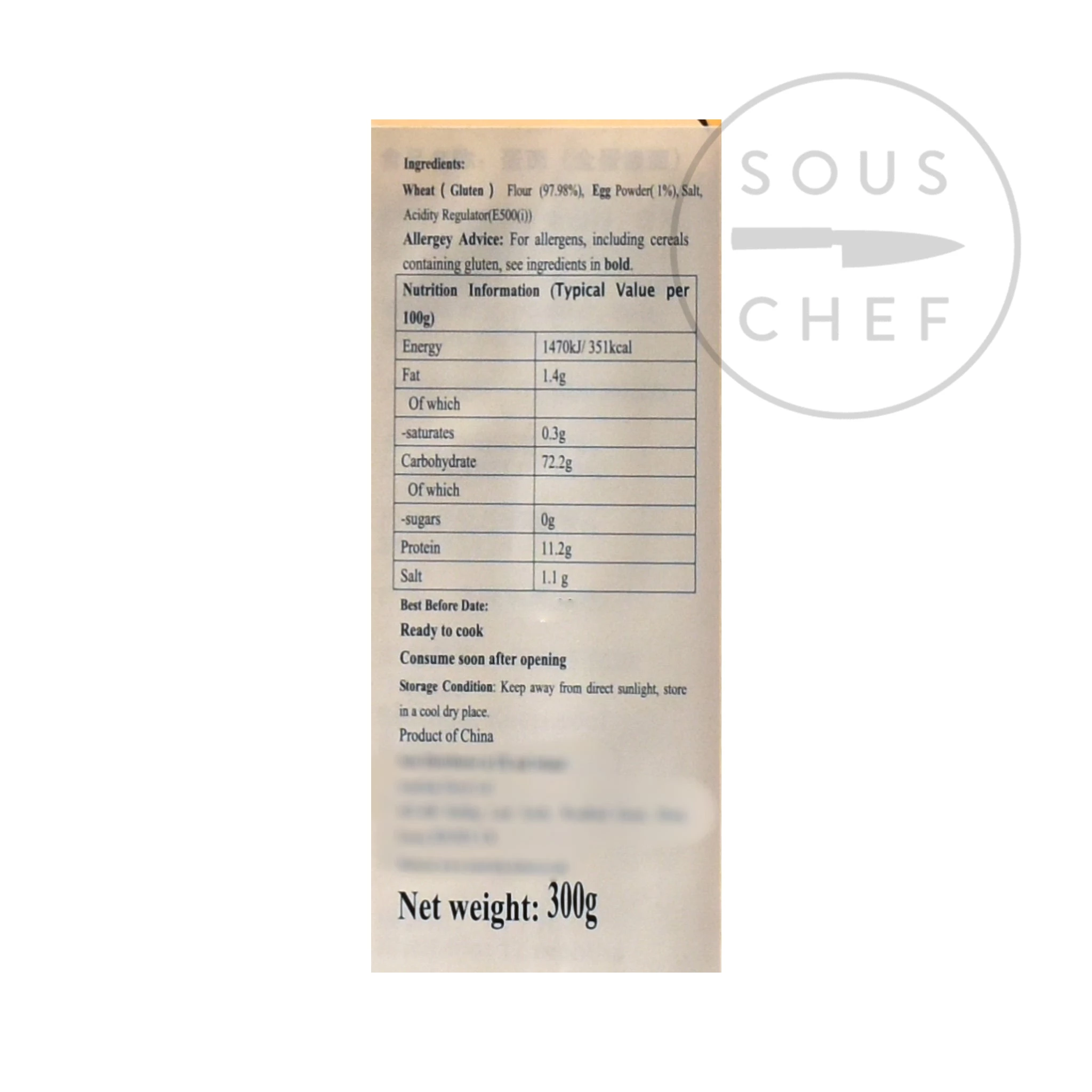 Ingredienti NK Pasticcino D'uovo Noodle 300g 4 Ingredienti NK Pasticcino D'uovo Noodle 300g - immagine 2