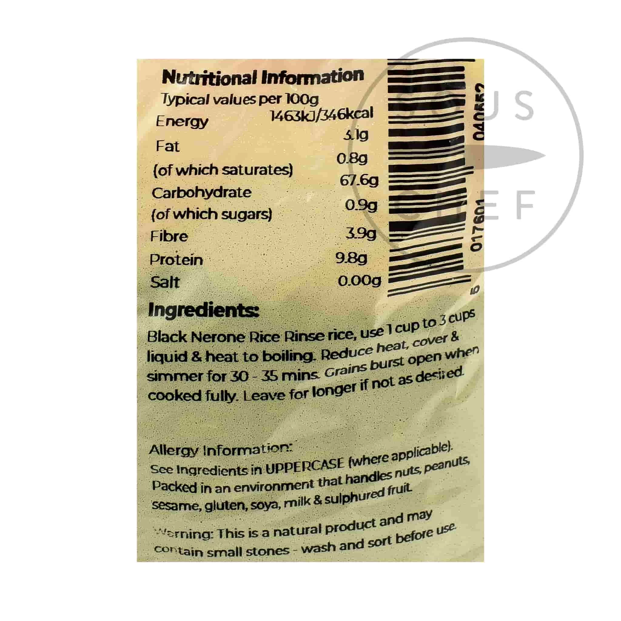 Suma Nerone Nero Riso 500g Ingredienti 4 Suma Nerone Nero Riso 500g Ingredienti - immagine 2