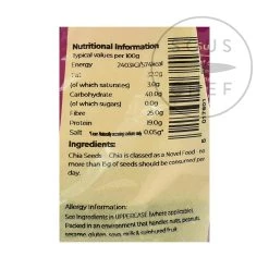 Suma Foods Chia Seeds 250g 7 Suma Foods Chia Seeds 250g -Negozio al dettaglio stagionatura IF0024 ChiaSeeds250g BoP