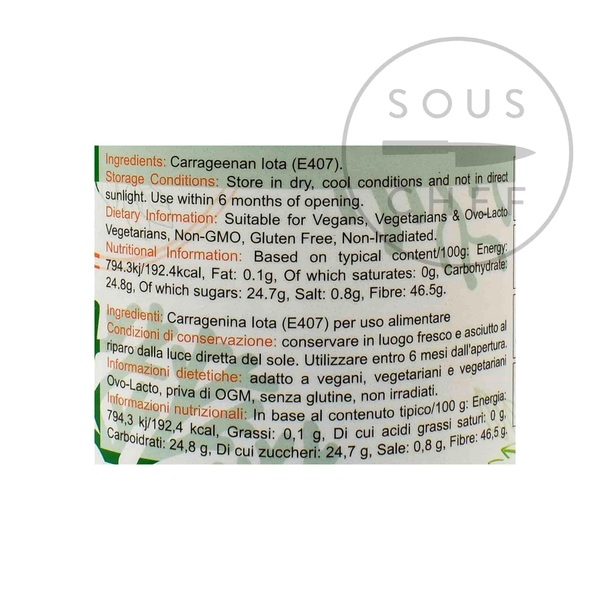 Special Ingredients Ingredienti Speciali Carrageenan Iota 100g Ingredienti 4 Special Ingredients Ingredienti Speciali Carrageenan Iota 100g Ingredienti - immagine 2