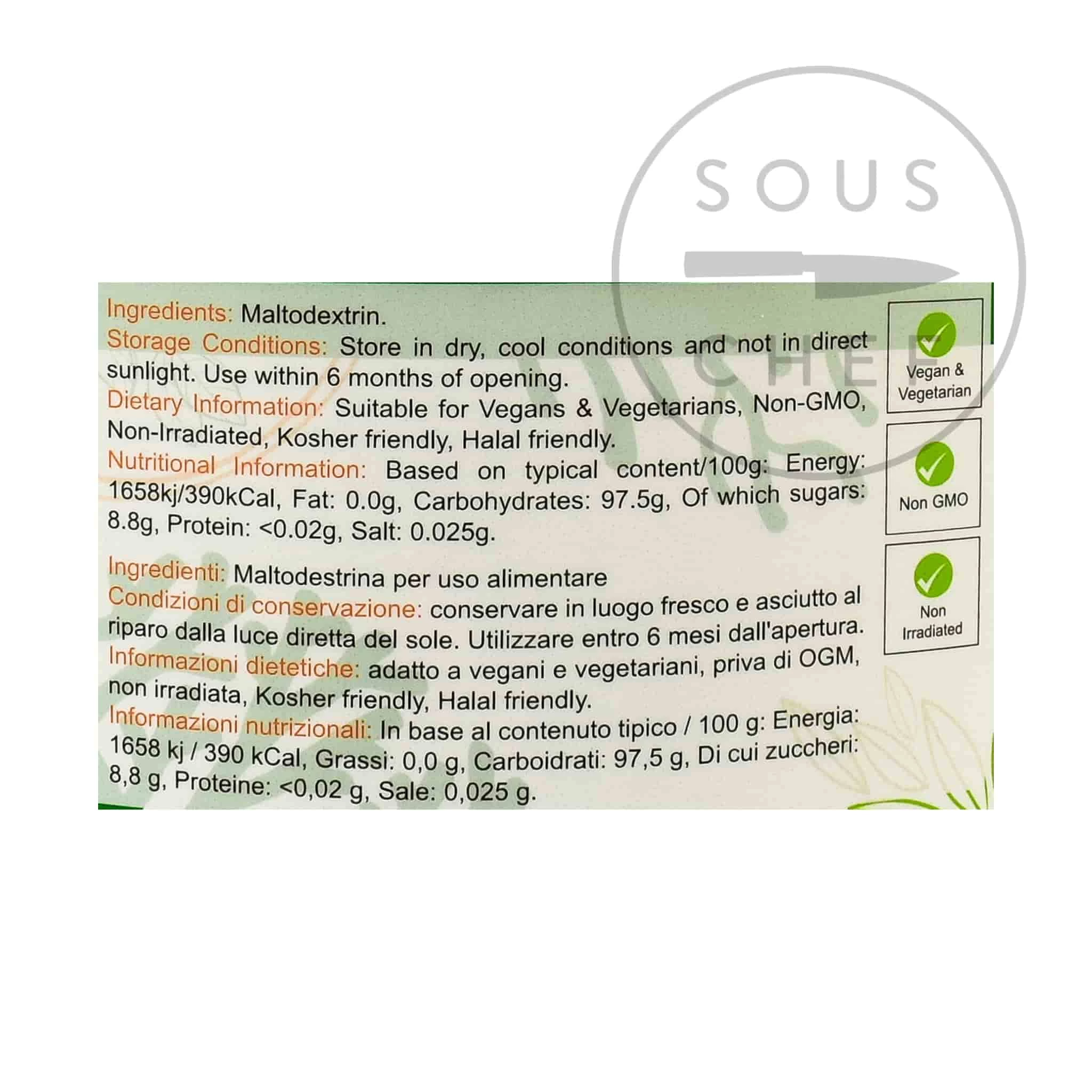 Special Ingredients Ingredienti Speciali Maltodestrina 1kg Ingredienti 4 Special Ingredients Ingredienti Speciali Maltodestrina 1kg Ingredienti - immagine 2