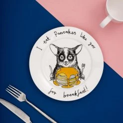 Jimbob Art Mangio Pancake Come Te Per La Colazione! -Negozio al dettaglio stagionatura JB0026 IeatPancakeslikeyouforBreakfast SidePlate20cm lifestyle 2