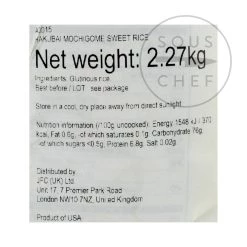 Ingredienti Hakubai Mochigome Riso Dolce 2,27kg -Negozio al dettaglio stagionatura JP0168 HakubaiMochigomeSweetRice nutrition