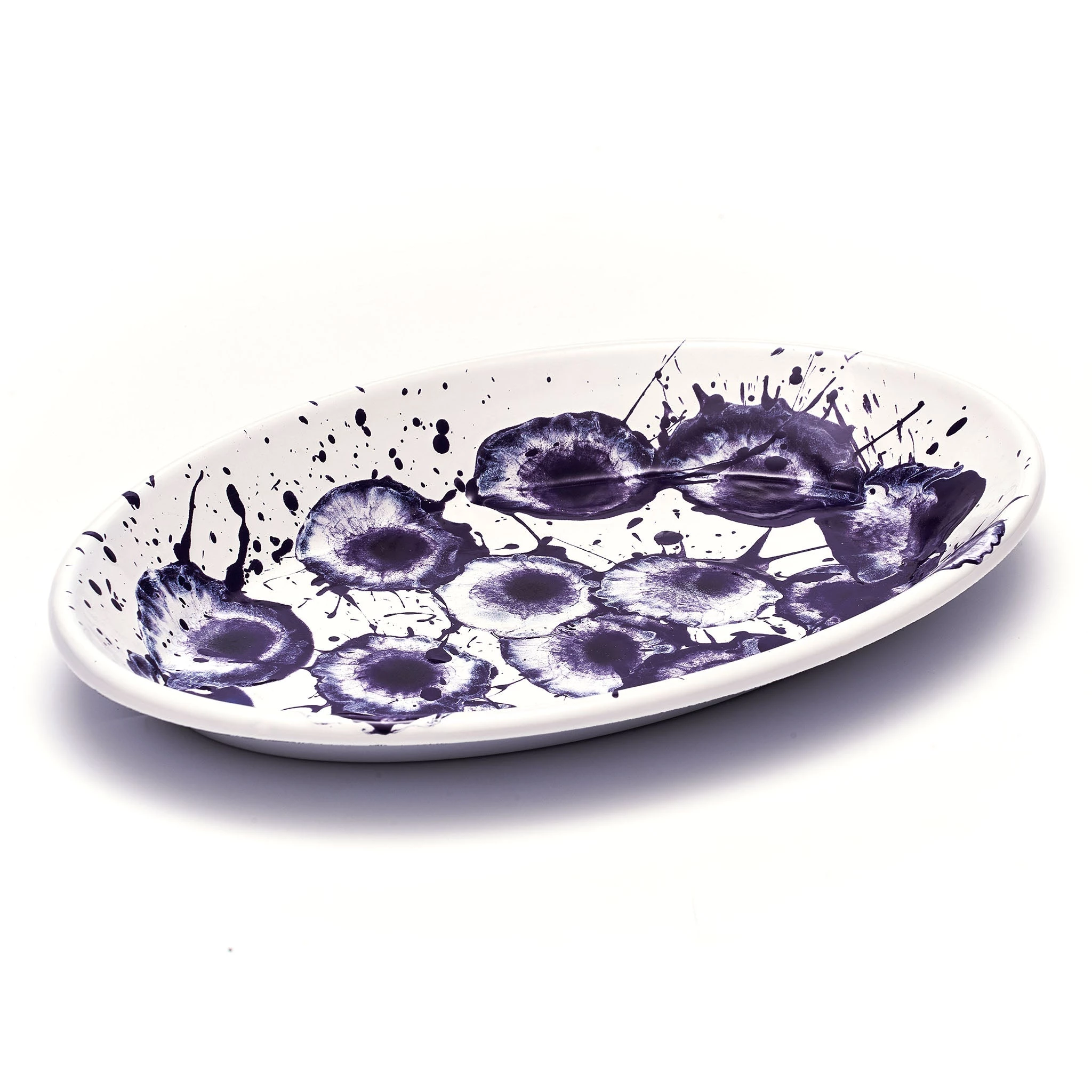 Kapka Splatter Madness Smalto Ovale Piatto Di Servizio Viola 31cm Smalto - Kapka 3 Kapka Splatter Madness Smalto Ovale Piatto Di Servizio Viola 31cm Smalto - Kapka