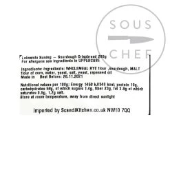 Leksands Sourdough Pane Croccante 200g Ingredienti 7 Leksands Sourdough Pane Croccante 200g Ingredienti -Negozio al dettaglio stagionatura KT0016 LeksandsSourdoughCrispbread200g nutritional