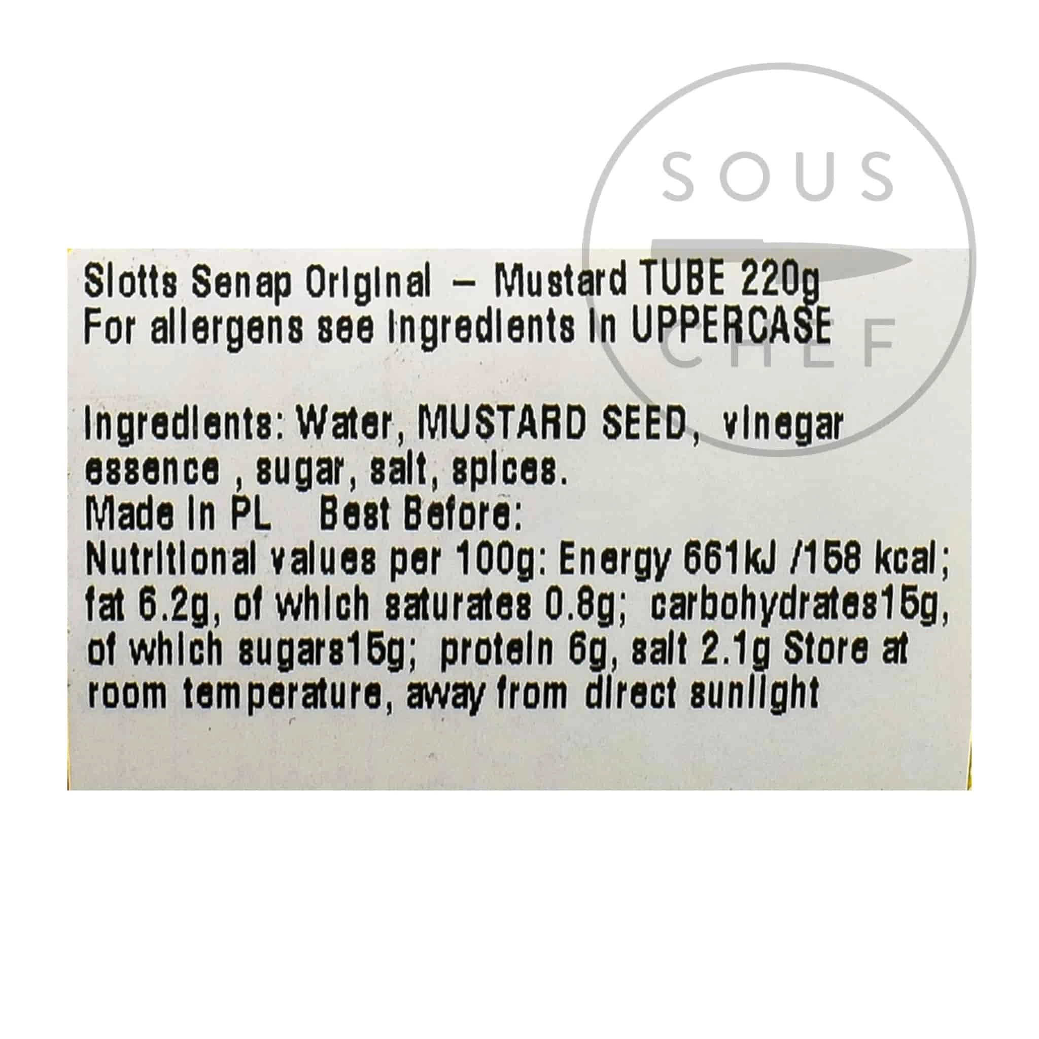 Slotts Slots Originale Swedish Mostarda Tubo 220g Ingredienti 4 Slotts Slots Originale Swedish Mostarda Tubo 220g Ingredienti - immagine 2