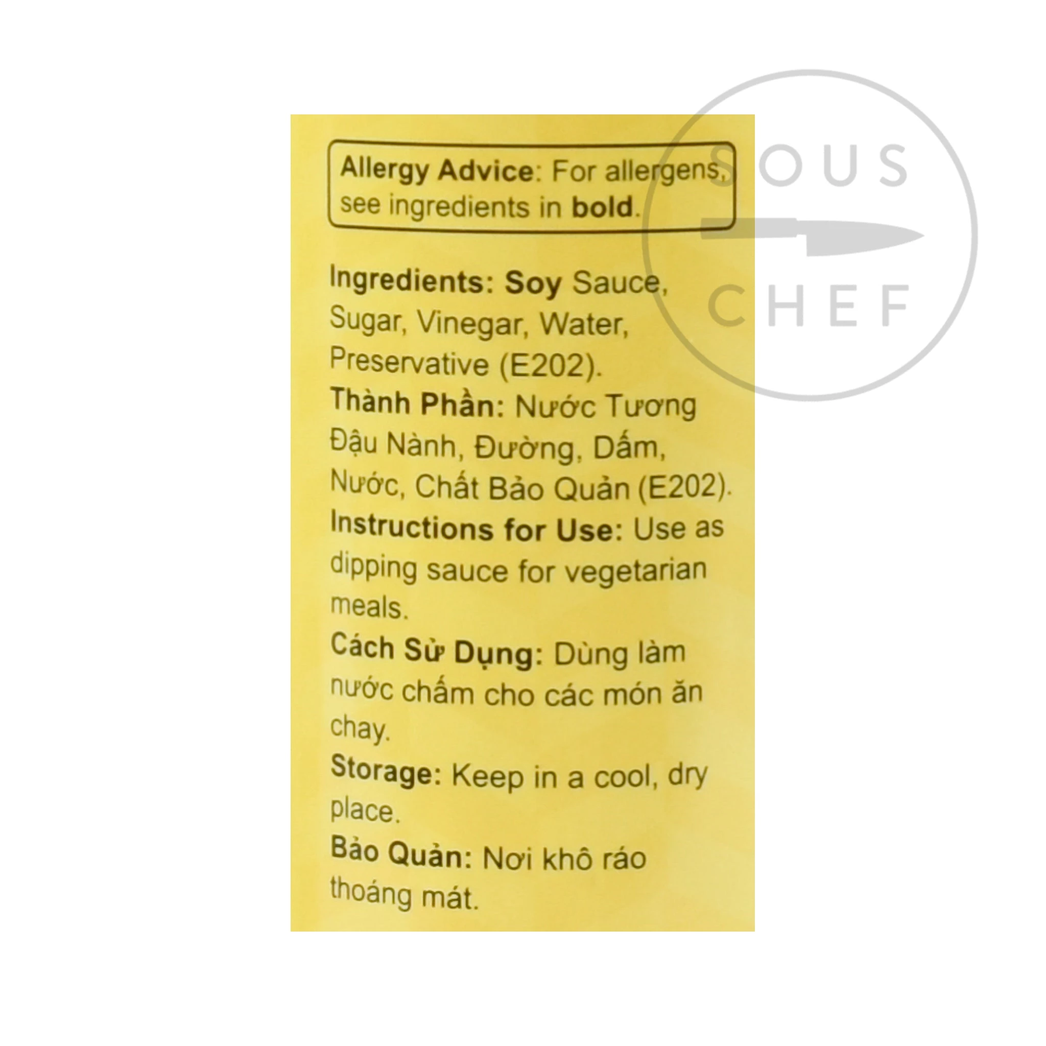 Salsa Di Pesce Vegetariana Longdan - Nuoc Mam Chay 500ml Ingredienti 4 Salsa Di Pesce Vegetariana Longdan - Nuoc Mam Chay 500ml Ingredienti - immagine 2