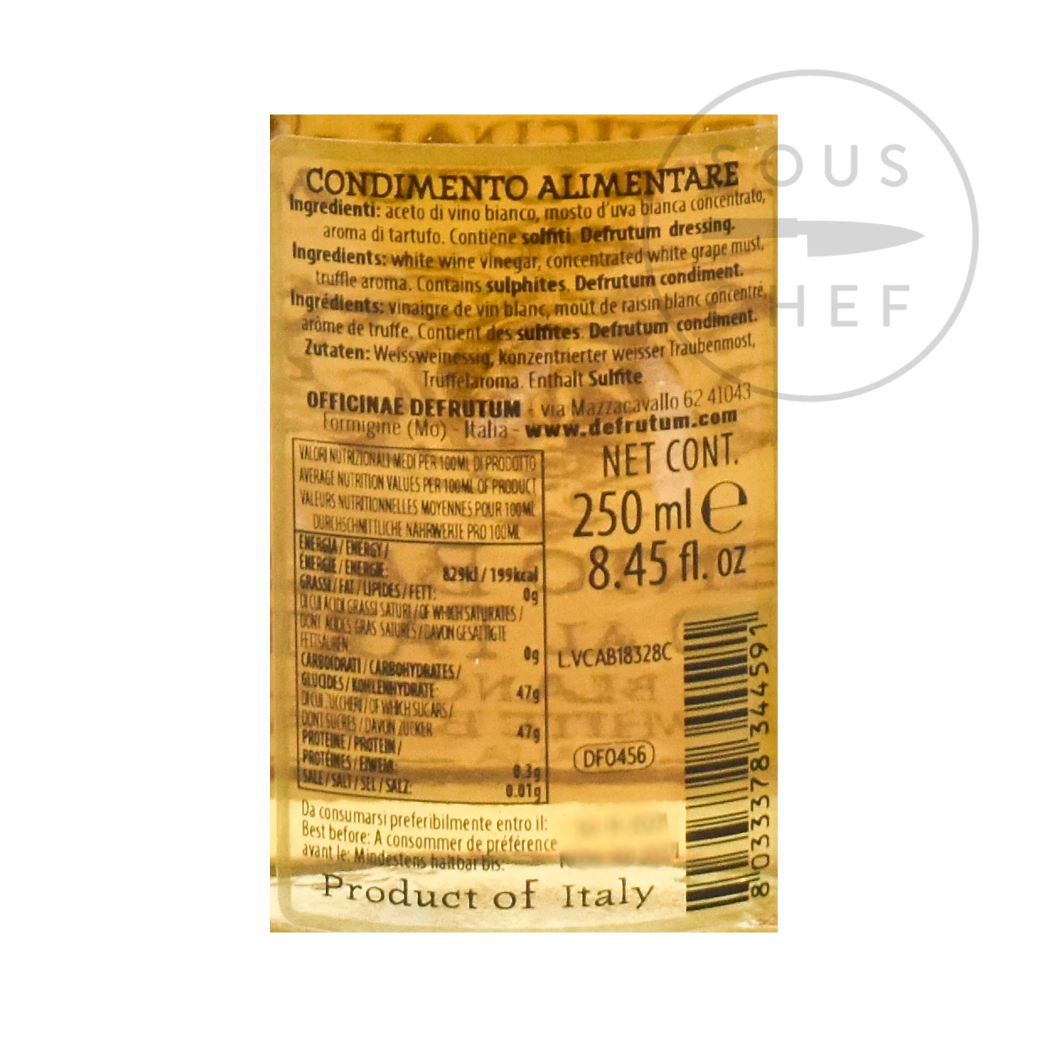 Defrutum Tartufo Aromatizzato Bianco Condimento Balsamico 250ml Ingredienti 4 Defrutum Tartufo Aromatizzato Bianco Condimento Balsamico 250ml Ingredienti - immagine 2