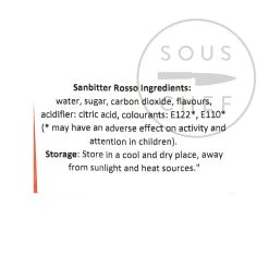 Ingredienti Sanbitter Rosso - 10 Bottiglie -Negozio al dettaglio stagionatura MC0116 SanbitterRosso 10Bottles nutrition