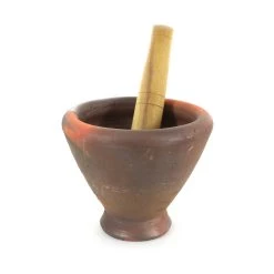 Chinese Cookware Cucina Cinese Clay Mortar & Pestle - Per Som Tum 9"