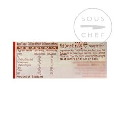 Mae Sri Chilli Pasta Con Basilico Sacro 200g Ingredienti -Negozio al dettaglio stagionatura MI0026 ChilliPasteWithHolyBasil 1