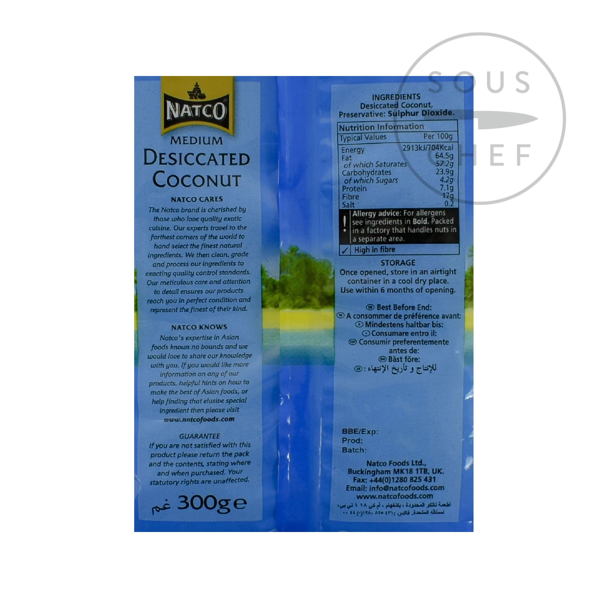 Natco Desiccato Cocco 300g Ingredienti 4 Natco Desiccato Cocco 300g Ingredienti - immagine 2