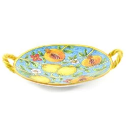 Ceramiche Toscane Piatto Centrotavola Dipinto A Mano - Melagrane E Limoni 35cm Vasellame -Negozio al dettaglio stagionatura NC0001 HandPaintedCentrepieceDish Pomegranates Lemons35cm3