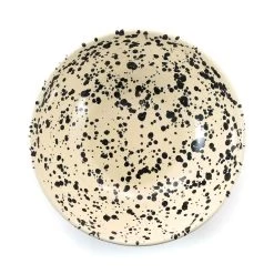 Puglia Handmade Puglia Black Splatter Grande Insalata Bowl 28cm -Negozio al dettaglio stagionatura NC0017 Puglia Black Splatter Large Salad Bowl 28cm Overhead