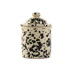 Puglia Handmade Puglia Black Splatter Vaso In Ceramica 15cm