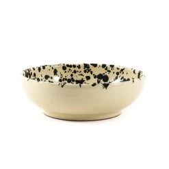 Puglia Handmade Puglia Black Splatter Bowl 19cm
