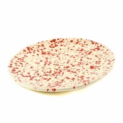 Puglia Handmade Puglia Tavolo Puglia Piatto Rosso Splatter Piatto 27cm -Negozio al dettaglio stagionatura NC0039 PugliaRedSplatterDinnerPlate27cm var2