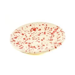 Puglia Handmade Puglia Tavolo Puglia Rosso Splatter Piatto Laterale 19cm -Negozio al dettaglio stagionatura NC0040 PugliaRedSplatterSidePlate19cm var2