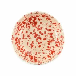 Puglia Handmade Puglia Fatto A Mano Puglia Red Splatter Bowl 19cm Da Tavola -Negozio al dettaglio stagionatura NC0041 PugliaRedSplatterBowl19cm