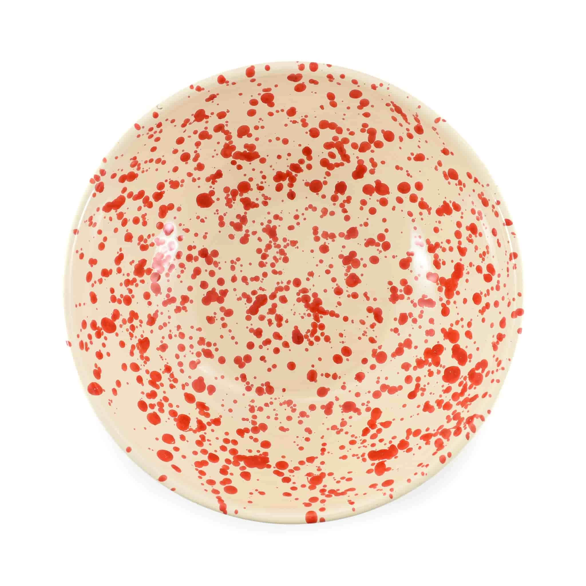 Puglia Handmade Puglia Posate Puglia Red Splatter Large Salad Bowl 28cm 5 Puglia Handmade Puglia Posate Puglia Red Splatter Large Salad Bowl 28cm - immagine 3