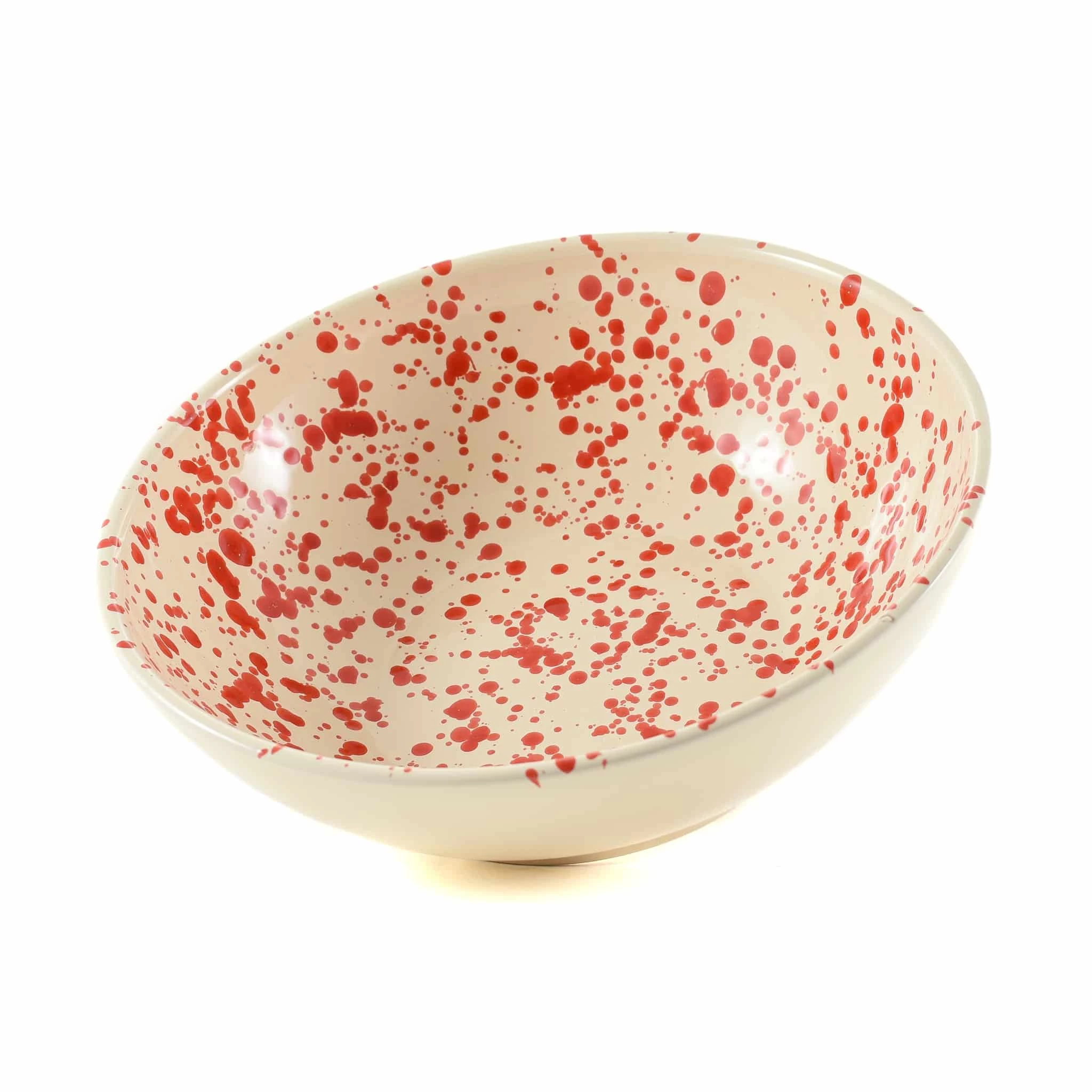 Puglia Handmade Puglia Posate Puglia Red Splatter Large Salad Bowl 28cm 4 Puglia Handmade Puglia Posate Puglia Red Splatter Large Salad Bowl 28cm - immagine 2