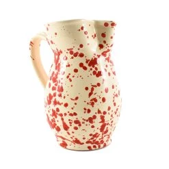 Puglia Handmade Puglia Red Splatter Pitcher