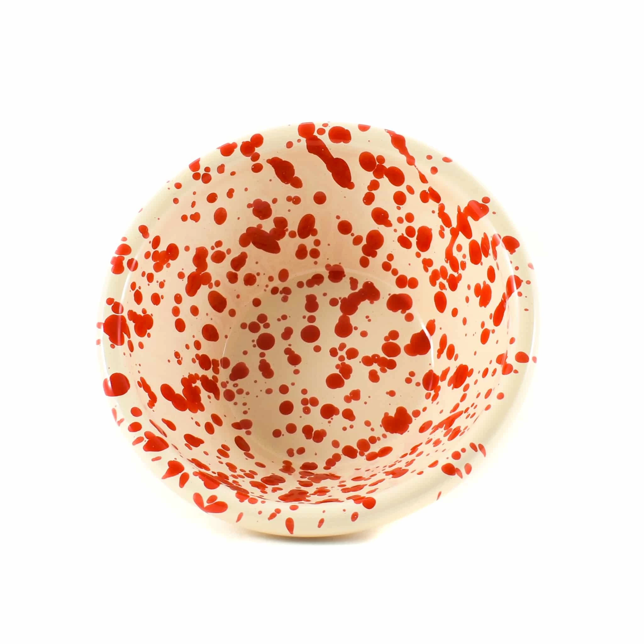 Puglia Handmade Puglia Fatto A Mano Puglia Red Splatter Bowl 12cm Da Tavola 5 Puglia Handmade Puglia Fatto A Mano Puglia Red Splatter Bowl 12cm Da Tavola - immagine 3