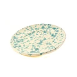 Puglia Handmade Puglia Fatto A Mano Puglia Aquamarine Splatter Piatto Laterale 19cm -Negozio al dettaglio stagionatura NC0047 PugliaAquamarineSplatterSidePlate19cm var2