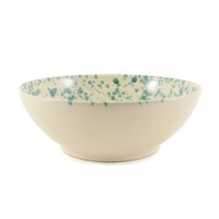 Puglia Handmade Puglia Posate Puglia Aquamarine Splatter Large Salad Bowl 28cm